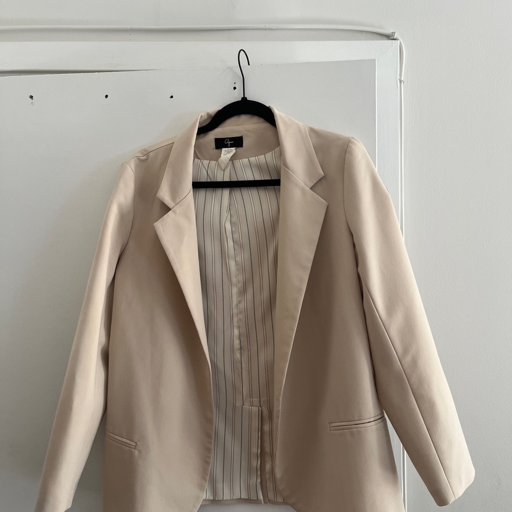 Aqua Neutral Beige Tailored Blazer